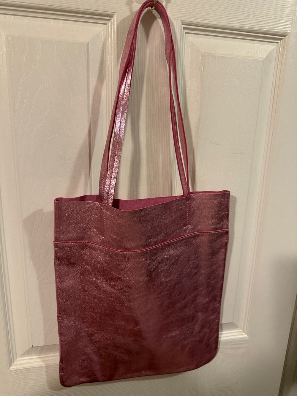 NWT Madewell Leather Pink Tote Bag - Picture 4 of 4
